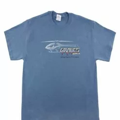 GVSHBLUE-M GRAVES RC HOBBIES HELICOPTER T-SHIRT, BLUE, MEDIUM