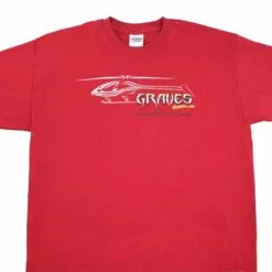 GVSHRED-M GRAVES RC HOBBIES HELICOPTER T-SHIRT, RED, MEDIUM
