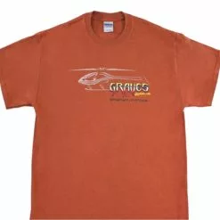 GVSHRUST-S GRAVES RC HOBBIES HELICOPTER T-SHIRT, RUST, SMALL