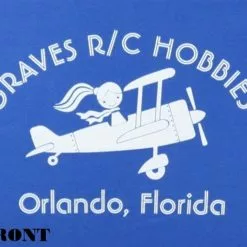 GVSLADIESAIR-BLUEXL GRAVES RC HOBBIES LADIES AIRPLANE T-SHIRT, BLUE, X-LARGE