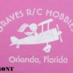 GVSLADIESAIR-PINKMD GRAVES RC HOBBIES LADIES AIRPLANE T-SHIRT, PINK, MEDIUM