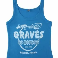 GVSTANKBLS GRAVES RC HOBBIES WOMENS TANK TOP, BLUE, SMALL