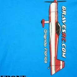 GVSTPL-SAP-L GRAVES RC HOBBIES AIRPLANE T-SHIRT, SAPPHIRE, LARGE