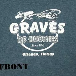 GVSTRO-BLE-XXL GRAVES RC HOBBIES RETRO T-SHIRT, BLUE, XX-LARGE