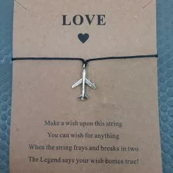 GRAVES RC HOBBIES AIRPLANEWISHBLK Airplane Wish Bracelet - Black