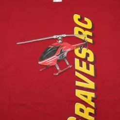 GVSHRDXL GRAVES RC HOBBIES Helicopter T-Shirt, Red, Extra Large