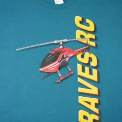 GVSHTLS GRAVES RC HOBBIES Helicopter T-Shirt, Teal, Small