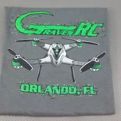 GVSQUADTEECH-S Graves RC Hobbies Quadcopter T-Shirt Small - Charcoal