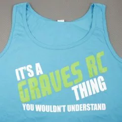 GRAVES RC HOBBIES GVSTANKBLUEM Graves RC Tank Top Blue - Medium