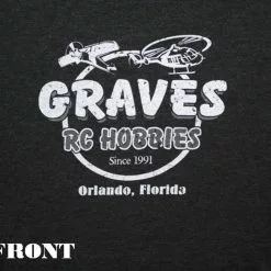 GVSTRO-BLK-XXL GRAVES RC HOBBIES RETRO T-SHIRT, BLACK, XX-LARGE