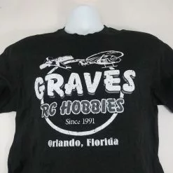GVSTRO-BLK-M GRAVES RC HOBBIES RETRO T-SHIRT, BLACK, MEDIUM