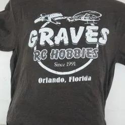 GVSTRO-BRN-M GRAVES RC HOBBIES BROWN RETRO TEE MEDIUM
