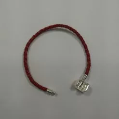 GRAVES RC HOBBIES REDBRADEDBR7 Graves RC Red Braided Bracelet Stirling Silver Clasp For Charms 7in 18cm